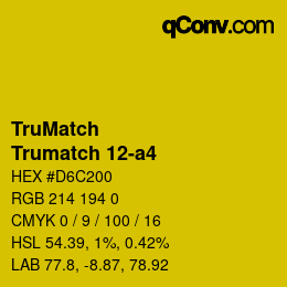 Code couleur: TruMatch - Trumatch 12-a4 | qconv.com