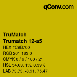 Code couleur: TruMatch - Trumatch 12-a5 | qconv.com