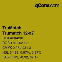 Code couleur: TruMatch - Trumatch 12-a7 | qconv.com