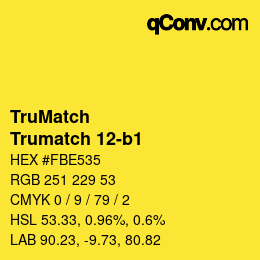 Code couleur: TruMatch - Trumatch 12-b1 | qconv.com