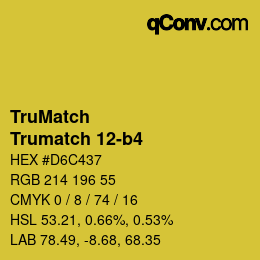 Code couleur: TruMatch - Trumatch 12-b4 | qconv.com