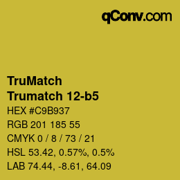 Code couleur: TruMatch - Trumatch 12-b5 | qconv.com