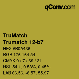 Code couleur: TruMatch - Trumatch 12-b7 | qconv.com