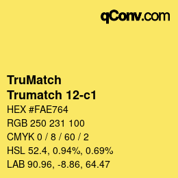 Color code: TruMatch - Trumatch 12-c1 | qconv.com