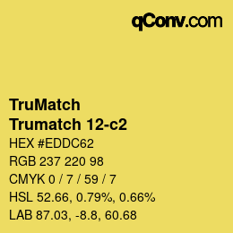 Code couleur: TruMatch - Trumatch 12-c2 | qconv.com