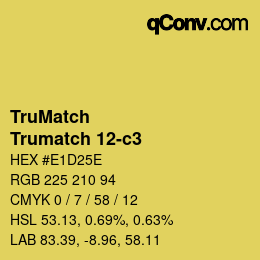 Code couleur: TruMatch - Trumatch 12-c3 | qconv.com