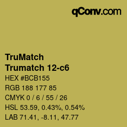 Color code: TruMatch - Trumatch 12-c6 | qconv.com