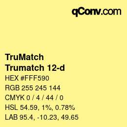 Código de color: TruMatch - Trumatch 12-d | qconv.com