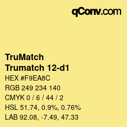Código de color: TruMatch - Trumatch 12-d1 | qconv.com