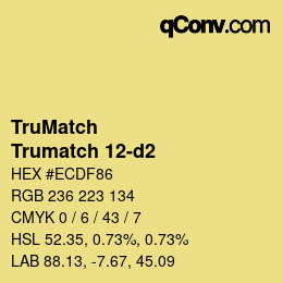 Code couleur: TruMatch - Trumatch 12-d2 | qconv.com