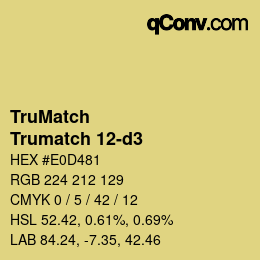 Code couleur: TruMatch - Trumatch 12-d3 | qconv.com