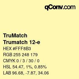 Code couleur: TruMatch - Trumatch 12-e | qconv.com