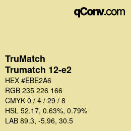 Code couleur: TruMatch - Trumatch 12-e2 | qconv.com