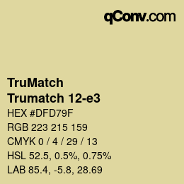 Color code: TruMatch - Trumatch 12-e3 | qconv.com