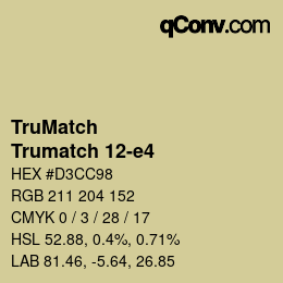 Color code: TruMatch - Trumatch 12-e4 | qconv.com