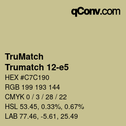 Color code: TruMatch - Trumatch 12-e5 | qconv.com
