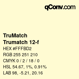 Code couleur: TruMatch - Trumatch 12-f | qconv.com