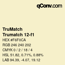 Color code: TruMatch - Trumatch 12-f1 | qconv.com