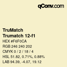 Código de color: TruMatch - Trumatch 12-f1 | qconv.com