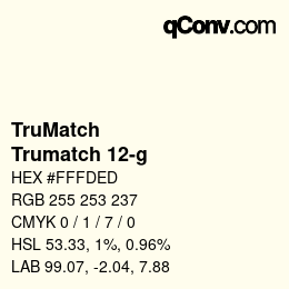 Color code: TruMatch - Trumatch 12-g | qconv.com