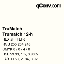 Color code: TruMatch - Trumatch 12-h | qconv.com