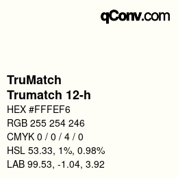 Code couleur: TruMatch - Trumatch 12-h | qconv.com
