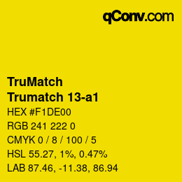 Code couleur: TruMatch - Trumatch 13-a1 | qconv.com