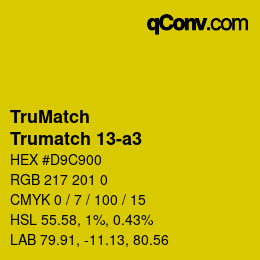 Code couleur: TruMatch - Trumatch 13-a3 | qconv.com