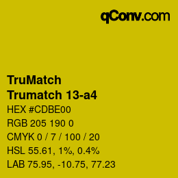 Code couleur: TruMatch - Trumatch 13-a4 | qconv.com