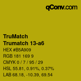 Code couleur: TruMatch - Trumatch 13-a6 | qconv.com