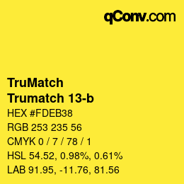 Code couleur: TruMatch - Trumatch 13-b | qconv.com