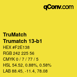 Color code: TruMatch - Trumatch 13-b1 | qconv.com