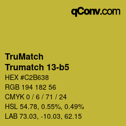 Code couleur: TruMatch - Trumatch 13-b5 | qconv.com