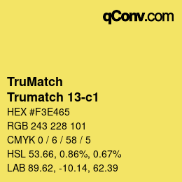 Code couleur: TruMatch - Trumatch 13-c1 | qconv.com
