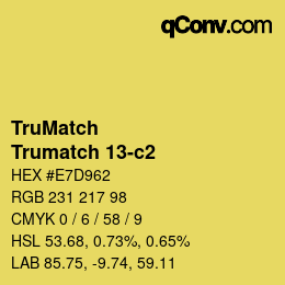 Color code: TruMatch - Trumatch 13-c2 | qconv.com