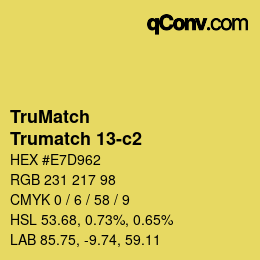 Code couleur: TruMatch - Trumatch 13-c2 | qconv.com