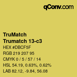 Code couleur: TruMatch - Trumatch 13-c3 | qconv.com