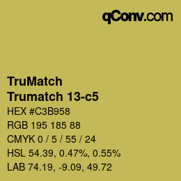 Code couleur: TruMatch - Trumatch 13-c5 | qconv.com