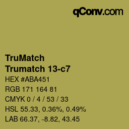 Code couleur: TruMatch - Trumatch 13-c7 | qconv.com