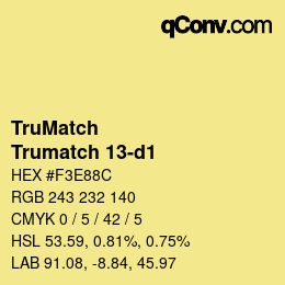 Código de color: TruMatch - Trumatch 13-d1 | qconv.com