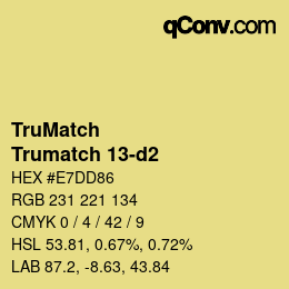 Código de color: TruMatch - Trumatch 13-d2 | qconv.com