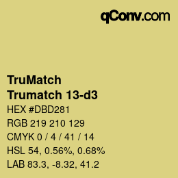 Color code: TruMatch - Trumatch 13-d3 | qconv.com