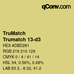 Code couleur: TruMatch - Trumatch 13-d3 | qconv.com