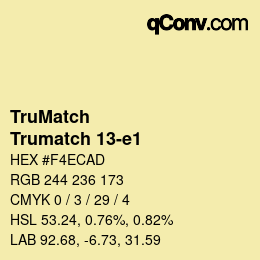 Color code: TruMatch - Trumatch 13-e1 | qconv.com