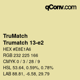 Color code: TruMatch - Trumatch 13-e2 | qconv.com