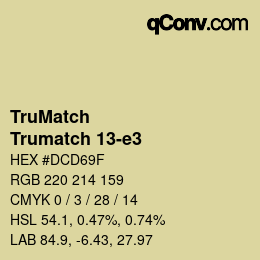 Code couleur: TruMatch - Trumatch 13-e3 | qconv.com