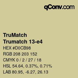 Código de color: TruMatch - Trumatch 13-e4 | qconv.com