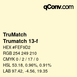 Code couleur: TruMatch - Trumatch 13-f | qconv.com