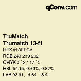 Farbcode: TruMatch - Trumatch 13-f1 | qconv.com