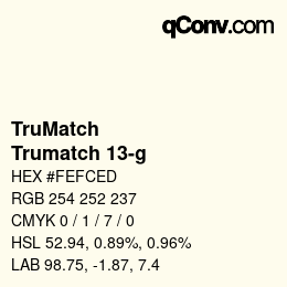 Color code: TruMatch - Trumatch 13-g | qconv.com